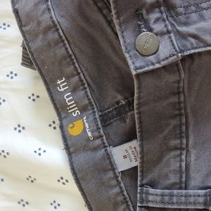 Women's Carhartt Slim Fit Grey Pants Size 8